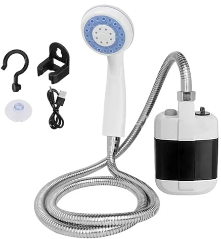 Wizoowip Portable Shower for Camping, Battery Powered Camping Shower Head Sprayer, 2200mAh Electric Outdoor Showers Pump for RV, Camp, Hiking, Travel,Pet, Car Washing