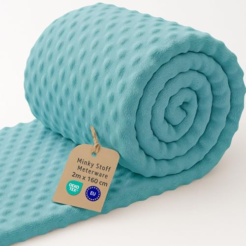Minkytyg metervara 2 M - Mjukt tyg för kreativ sömnad hantverk dekoration Perfekt för kläder filtar kuddar accessoarer och DIY syprojekt Oeko-Tex Turkos