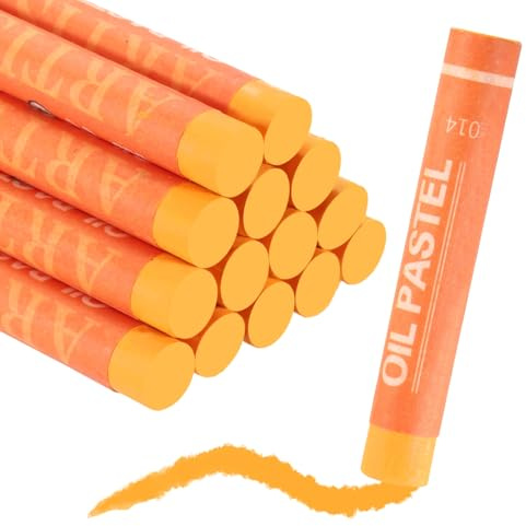 QUARKZMAN Pastelli A Olio Morbidi, Pastelli A Cera Colori Vivaci Miscelabili Materiali Artistici Per Pittura Disegno Miscelazione Pittura Artisti(Arancio, Confezione Da 36)