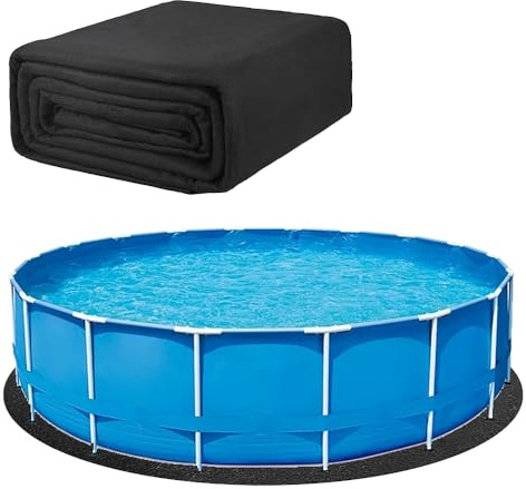 SKIKHN Whirlpool Matte 200cm, Pool Unterlage, Poolunterlage Rund, rutschfeste Poolmatten Schutzboden, Pool Bodenplane Wasserabsorbierende für Hinterhof Garten Aufstellpools Whirlpools