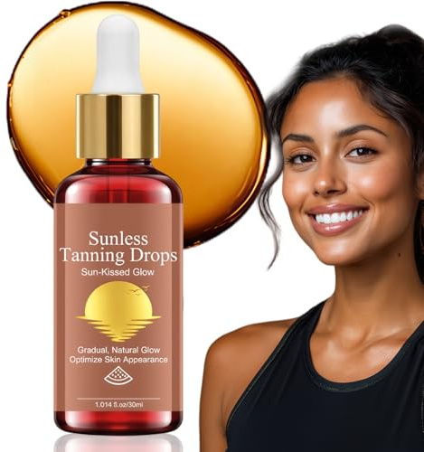 Sunless Self-Tanning Drops, Mix with Face Cream & Moisturiser for Custom Glow, Enhances Natural Skin Tone for a Genuine Sun-Kissed Bronzed Look, Nourishing & Hydrating Tan Enhancing Drops 30ml