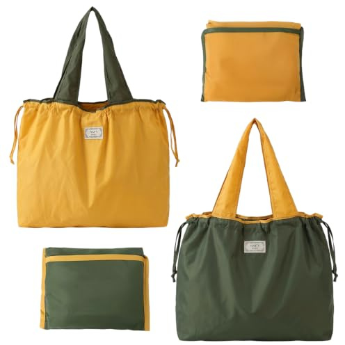 KYROSOL2 stycken shoppingkassar, vikbar stor, 50 x 40 cm shoppingpåse | Återanvändbara miljövänliga shoppingväskor, bärväska tvättbar shoppingväska för shopping, picknick, camping, resor