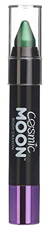 Cosmic Moon Metallic Paint Stick for Face & Body - Green - 3.2g Makeup Crayon for Adults, Kids