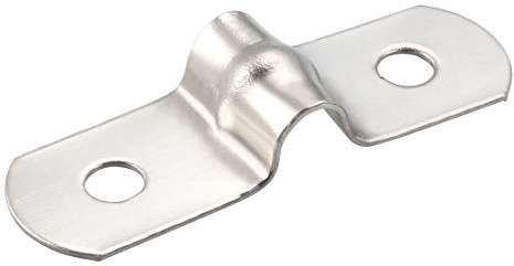 sourcing map 5mm (0.2) Rígida Tubería Correa, 2 Orificios Tubo Correas 304 Inoxidable Acero Tensión Tubo Clip Abrazadera 20 Piezas