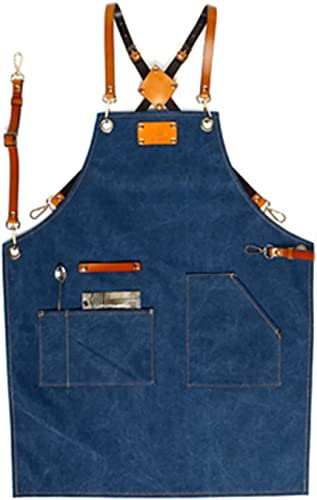 Delantal de trabajo, Delantales portaherramientas Delantal de herramientas for hombres con bolsillos, delantal de carpintero de lona encerada, delantales de carpintero de lona resistente ( Color : C )