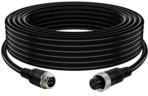 Lonlonty 4 Polig Rückfahrkamera kabel,Auto Backup Kamera Reverse Spiegel Verlängerungskabel,Dash Cam Kabel,für LKW Bus KFZ (15m)