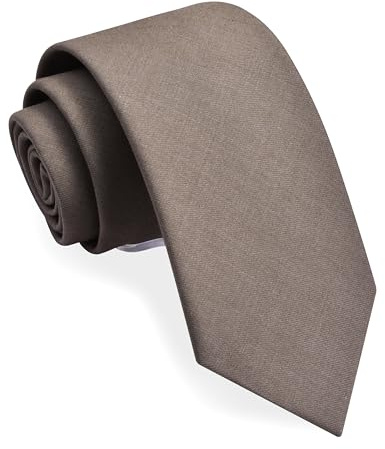 GUSLESON Solid Tan Tie for Men Tartan Woven Cotton Light Brown Tie (1032-05)