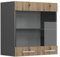 Vicco Küchenglasschrank R-Line, Glashängeschrank, Artisan-Eiche/Anthrazit, 60 cm