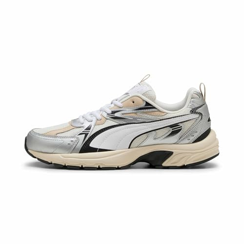Puma Milenio Tech_Sneaker Unisex, Bianco Caldo Puma Bianco Puma Argento, 45 EU
