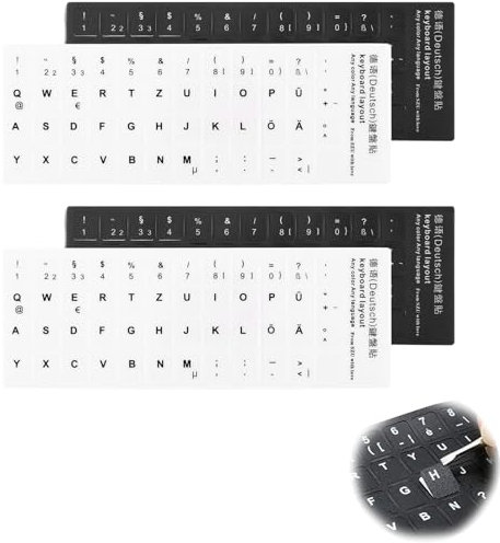 4 Stück Tastaturaufkleber Deutsch,Tastaturaufkleber Deutsch,Tastatur Aufkleber Sticker Deutsch,Tastatur Aufkleber,Für Standard Tastatur, Computer Laptop Tastatur Ersatztastaturaufkleber