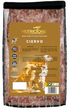 Nutricione Barf | Menú de Ciervo para Perros - 9kg Congelada (9 Paquetes de 1kg)