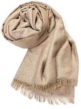 MAPIMANIA - Stola Elegante Donna Bronzo-Oro per Cerimonia e Matrimonio – Scialle Estivo in Seta 195x90 cm, Coprispalle per Abito da Sera