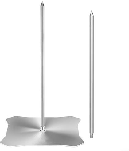 HavenDomicile Stainless Steel Vertical BBQ Skewer Stand Barbecue Grill Meat Spit 9 & 15 Rods for Kamado Charcoal Gas Grills