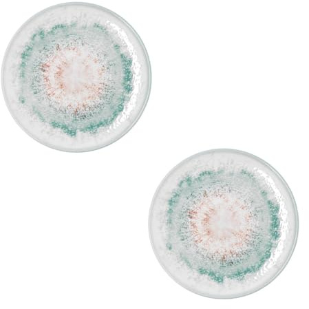Bidasoa Set de 2 platos pizza Kai Hydrozero de porcelana 30 cm | Verde, Porcelana, formato redondo, acabado brillo, 30 cm, 2 piezas, apilable, apto para microondas