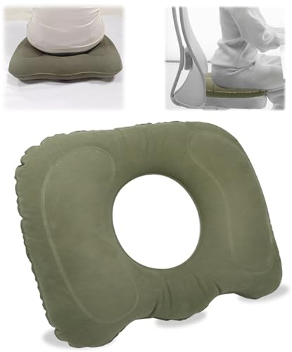 nplaseta Cojín de Asiento Multifuncional,Cojín Ortopédico Inflable, Cojín de Hemorroides para Coxis, Ciática, Llagas por Cama, para Hogar, Oficina, Sofá, Silla de Ruedas, Asiento Coche, etc.