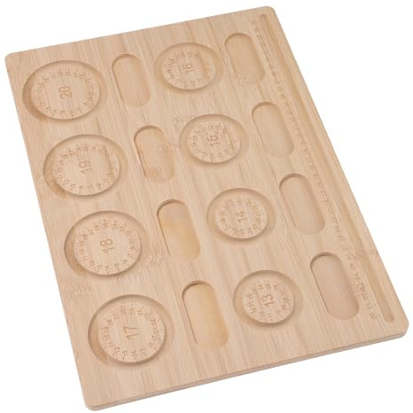 DECORNIJIA Tavola per Perline in Bambù 8 Polsi, Vassoio Leggero per Creazione di Braccialetti e Collane Diy, Strumento Preciso per Gioielli Artigianali e Attività Creative per Ragazze e