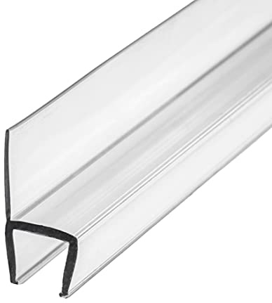 eatelle Frameless Shower Door Side Seal Strip for 3/8 Inch (10mm) Glass, Vertical Polycarbonate H-Jamb 180 Degree 78 Long