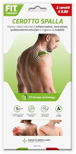 FIT Therapy – Cerotti Antidolorifici e Antinfiammatori Spalla - Per Dolore Muscolare, Artrite, Tendinite, Borsite, Artrosi – NON SCALDA, Impermeabile, Senza Farmaci, Dura 5 Giorni (2 Cerotti)