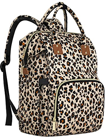 Diaper Bag Backpack Multifunction Maternity Diaper Bag for Baby Girls & Boys Large Capacity Travel Nappy Bags Leopard Print