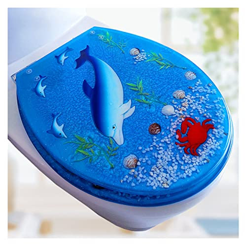BHBXZZDB Toilettendeckel mit Absenkautomatik Abnehmbar WC Sitz, Blau Klodeckel, Klobrille, Toilettensitz, WC Deckel, Toilettenbrille Klobrille, O/U/V-Form