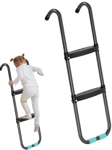 Escalera de trampolín, escalador de trampolín | Escalera de acero resistente de 2 pasos/3 escalones de ancho con marcha antideslizante | Accesorios de trampolín para