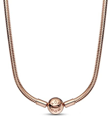 Pandora Moments Snake chain 14k rose gold-plated necklace, 50