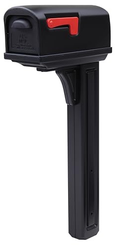 Architectural Mailboxes Classic Plastic, Dual Access, Mailbox and Post Kit, GCL100BAM, Black, Medium Capacity