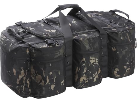 YOOJEY 100L Tarnung Seesack Bundeswehr Groß mit Rucksackfunktion für Herren – Militärische Seesack Reisetasche im Army-Stil für Reisen, Camping, Umziehen, Sportausrüstung und Kofferraum 1
