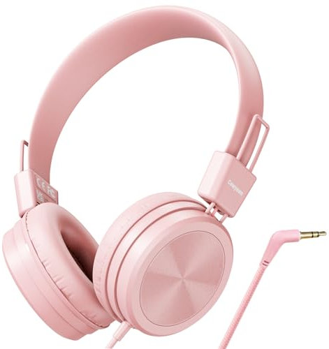 Cowyawn Auriculares para niños con limitador de Volumen Seguro de 94 dB, Auriculares Escolares con Cable para niños con diseño Ajustable y Flexible para niños y niñas