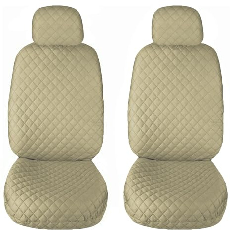 Susy Shop Housses pour sièges de voiture universelles, avant et arrière, compatibilité universelle, montage facile (paire avant, beige)