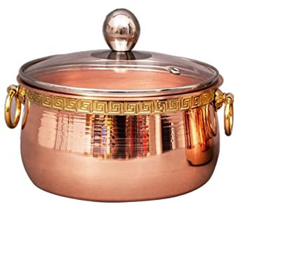 Chinesischer Kupfer-Hot Pot, Hot Pot aus Kupfer, Holzkohle, chinesischer Suppenkocher, großer traditioneller Koch, für ungewöhnliches Geschenk, Kupfer.