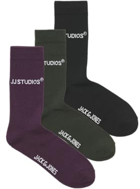 JACK & JONES Jacsoho Noos-Calcetines de Tenis (3 Unidades) (Pack de 3) para Hombre