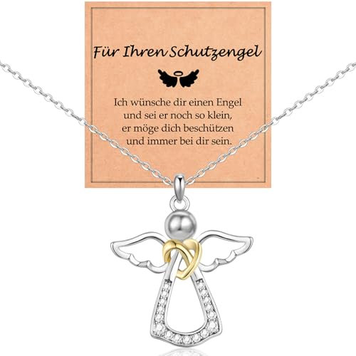 WOVEE Schutzengel Kette Engel Anhänger Halskette für Mädchen Kinder Geschenke zum Schulanfang Gesundheit Glücksbringer Tochter