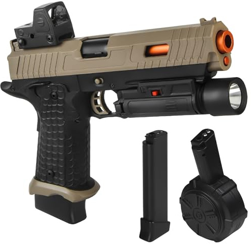 Gel Blaster,JM-X5 électrique en Gel Jouets,Splatter Version améliorée du X2 avec Lunettes, Jeux de Plein air et Amusement de Jardin pour Les Adultes de 18 Ans et Plus Noël Nouvel an,Sable coloré