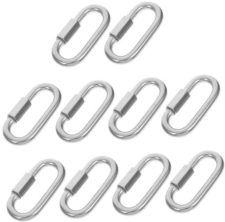 ULTECHNOVO 10pezzi Connettori Inossidabile d Per Attrezzature Outdoor Moschettoni Resistenti Per e Riparazioni
