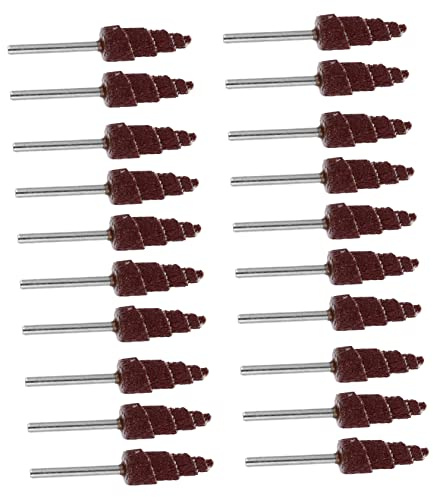 ULTECHNOVO 20pezzi Ruote Lamellari Con Gambo Forma Conica Per Trapano Abrasivo Resistente Per Sbavatura e Levigatura Professionale Angoli e Spazi Stretti