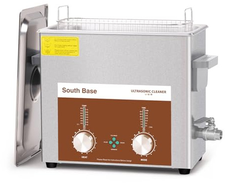 SOUTH BASE Ultraschallreiniger,6L 180W Ultraschallreinigungsgerät mit Reinigungskorb, Timer&Heizung, verschlüsselte Ultraschallreinigungsmaschine zur Reinigung von Teilen,Schmuck,Brillen,Ketten