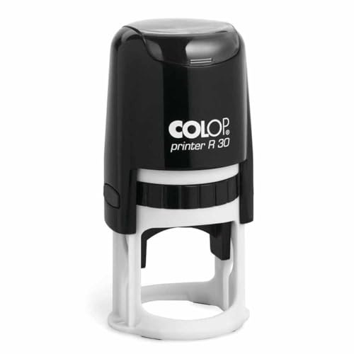 Mister Timbri Timbro Autoinchiostrante Rotondo Ø30mm Personalizzabile - 5 Righe di Testo, Ecologico e Ideale per Dati Aziendali o Firma