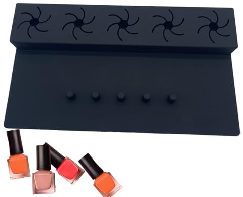 Support de vernis à ongles en silicone - Support de vernis à ongles en silicone 2 en 1 avec support de main | Conteneur de bouteille de vernis à ongles avec séparateurs de doigts pour la maison, le