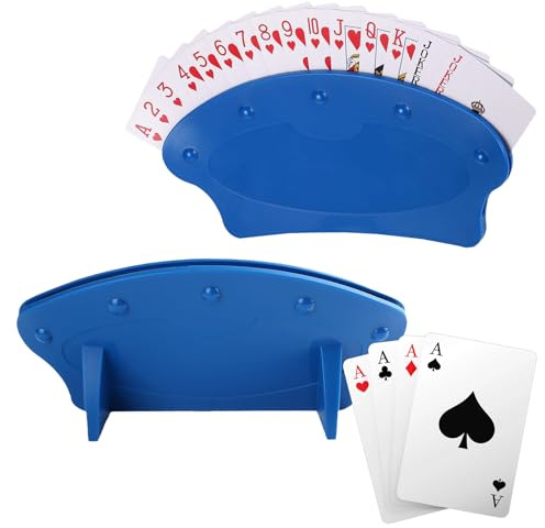 Hinapan 2 soportes para cartas de juego, soporte para cartas estable, práctico soporte para cartas de póquer, puente y juegos de cartas, soporte para todas las cartas estándar