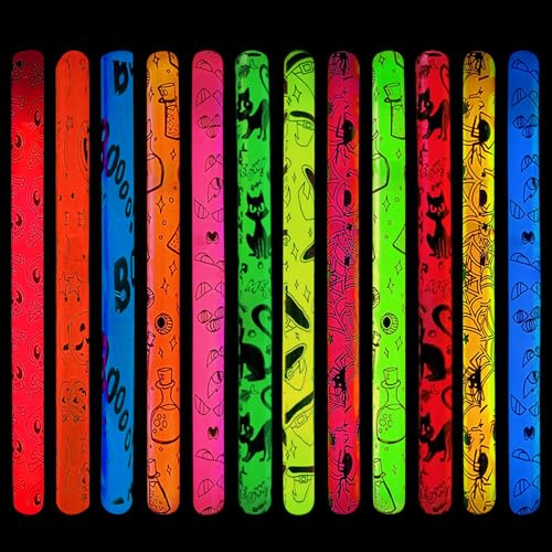 Mecctuck Varillas luminosas, 12 unidades de barras luminosas de Halloween, plumas, luces de pliegue, regalos de Halloween, niños, accesorios de fiesta, juguetes luminosos, artículos para fiestas