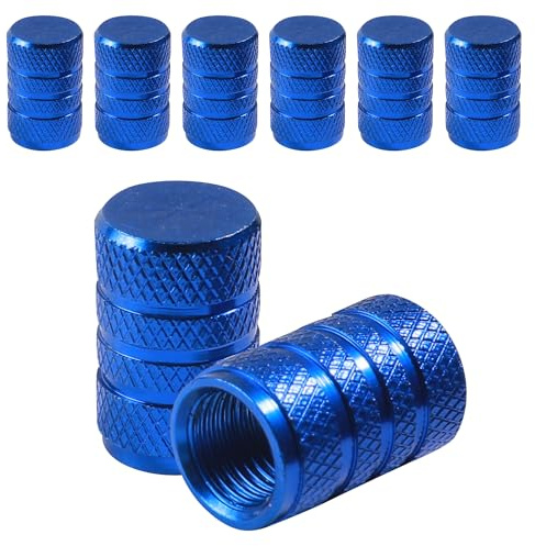 Xibao 8PCS Tappini Gomme Auto,Tappi Pneumatici Auto,Tappini Stelo Valvola Pneumatico In Alluminio,Coperture per Valvole Universali per Pneumatici,Adatto per Auto,Camion,Motociclette (Blu)