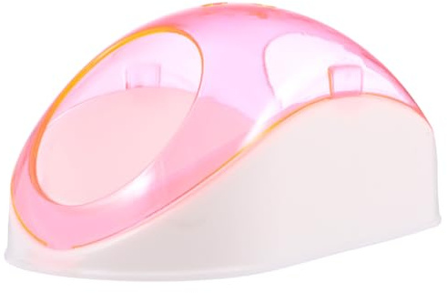 ERINGOGO Small Pet Sand Bath House for Hamster and Chinchilla Pink Plastic Bathroom Container with Half-transparent Design Includes Sand Filter Scoop for Stress Relief and Fur Random Color