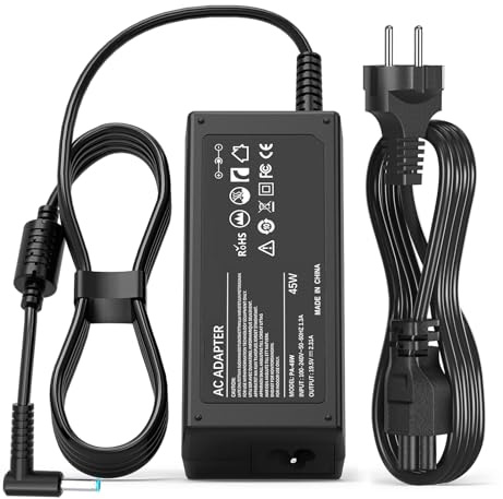 Cluvox Cargador 45W 19.5V 2.31A Compatible con HP Portátil, para HP 741727-001 721092-001 719309-001 HSTNN - DA40, Stream11 13 15,PC Visualic Pulgadas Adaptadores (Punta Azul 4.5 * 3.0mm)