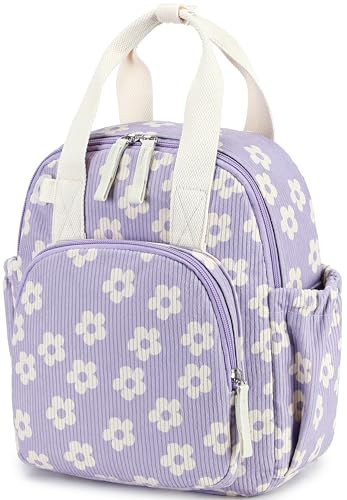 LEDAOU Kinderrucksack, Wasserdicht, für Kinder 2-4 Jahre, Kita und Schule, Jungen und Mädchen (Lila Blume)