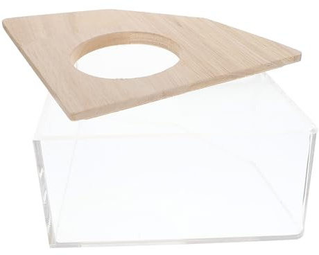GANAZONO Bañera Transparente para Hámster y Chinchilla Arena, Caja de Baño Multifuncional de Tamaño Pequeño para Mascotas Pequeñas, Uso Doméstico y Área de Juego