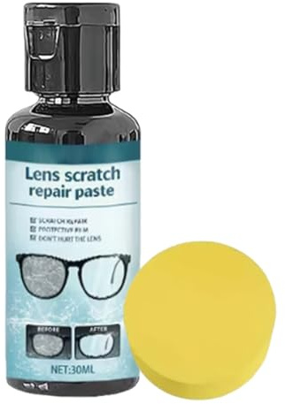 Kristalllins reparationssats, mild optisk poleringsförening, repborttagare med precisionsapplikator, icke-slipande glasrengöringsmedel, klar med enkel finish, glasögonvård för solglasögon