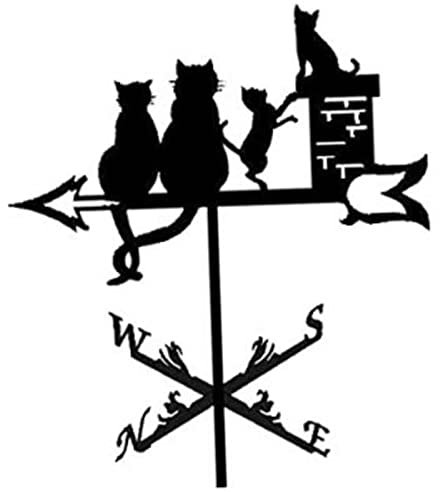 MagiDeal Girouette en métal, girouette de Jardin, Outil de Mesure Professionnel, Support de Toit de Jardin, Utilisation Facile - Chat