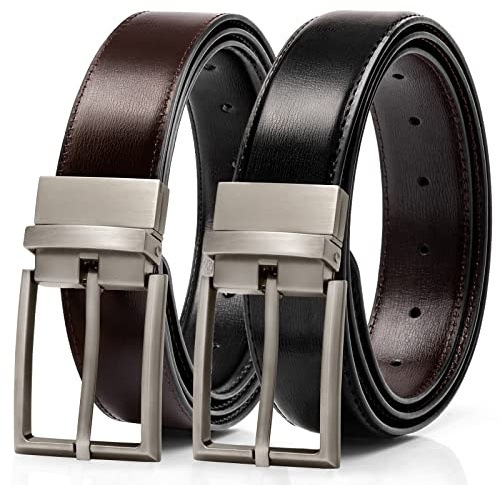 Alphyly Reversible Mens Leather Ratchet Designer Belt