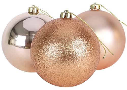 60mm/18Pcs Christmas Baubles Shatterproof Rose Gold, Christmas Tree Decorations Ball Ornaments Balls Xmas Hanging Decorations Holiday Decor - Shiny,Matte,Glitter